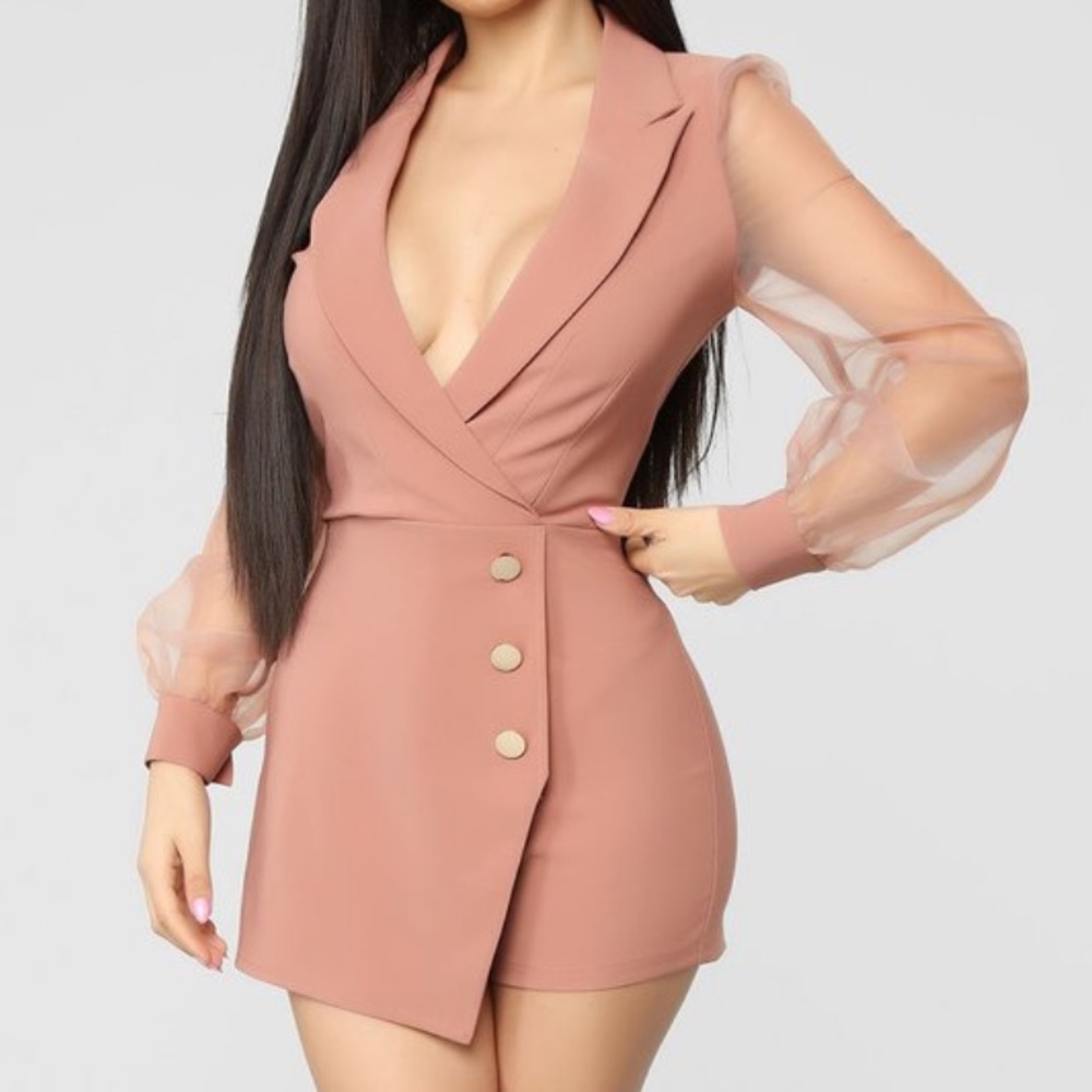 NWT Fashionnova business deal blazer romper - Picture 3 of 3
